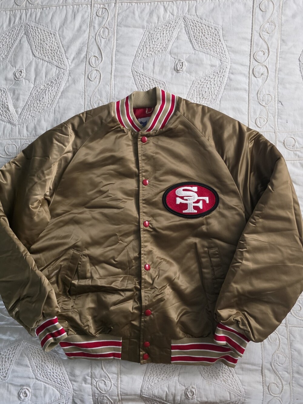 Vintage San Francisco 49ers Gold Satin Jacket 80's Stahl-Urban